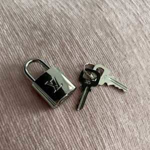 Palladium Louis Vuitton Lock with Two Keys